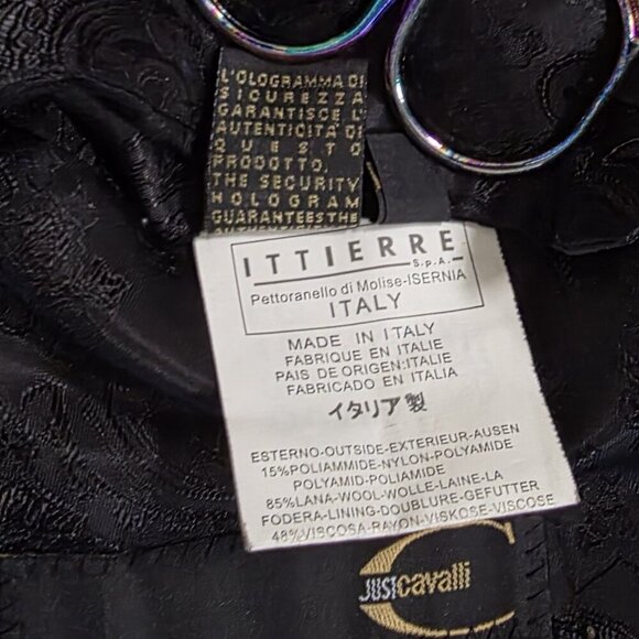 Just Cavalli Coat Men's IT 48 /US XXL Multicolor Fibers 3B Single Vent FLAWS - Picture 15 of 16